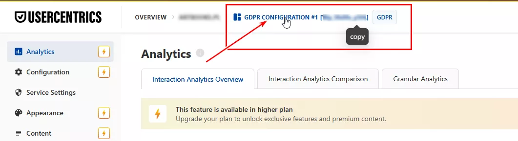 Настройка тега Usercentrics CMP