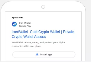 aso IronWallet пример объявления google 2