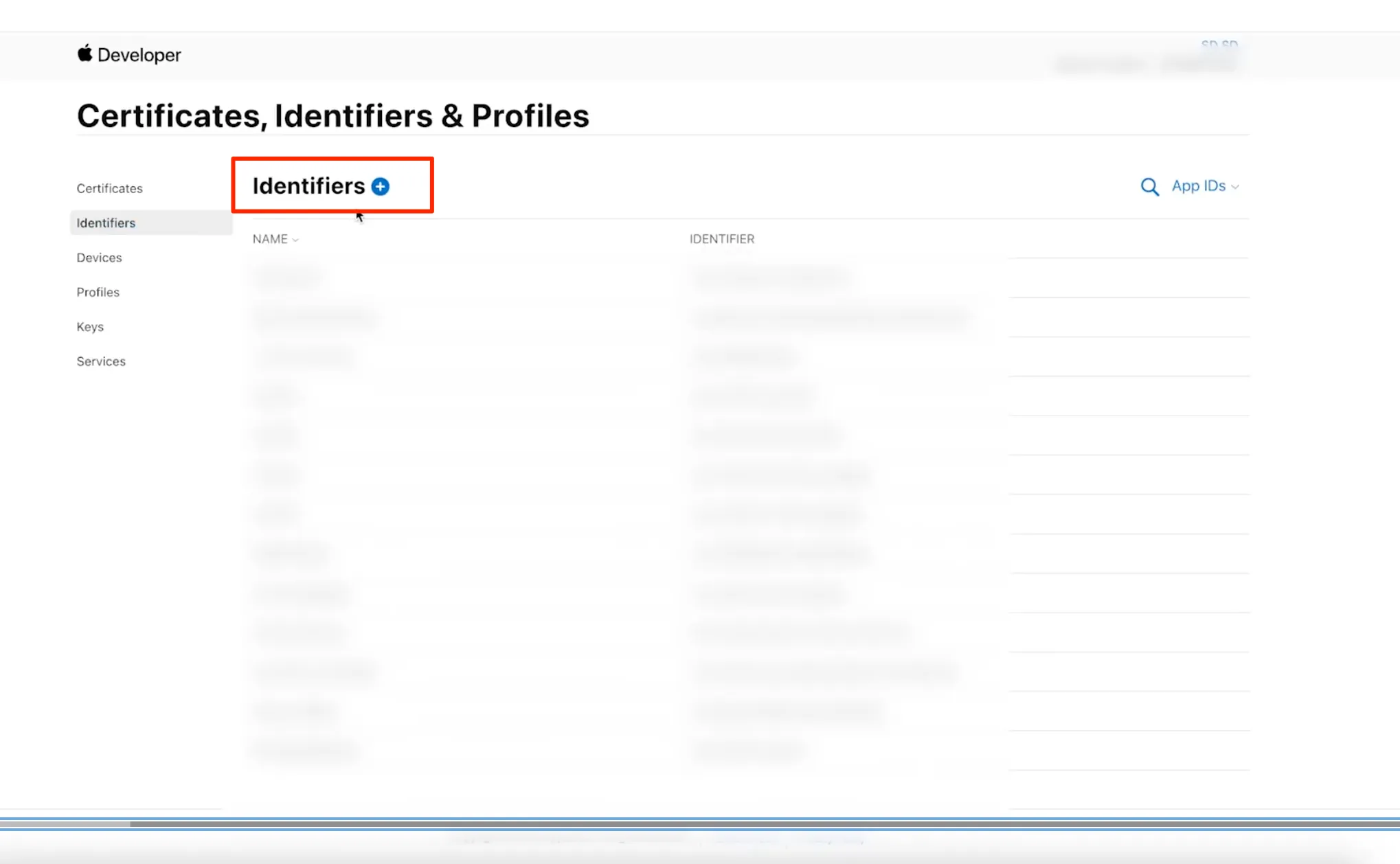 Bundle ID — номер, що створюється в розділі «Certificates, Identifiers & Profiels» за таким шляхом