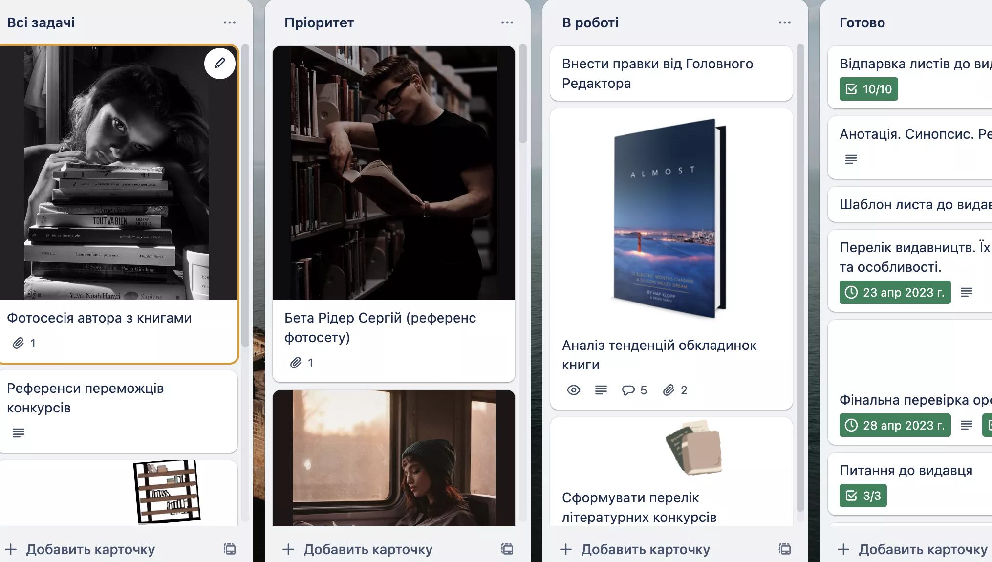 Декомпозиція задач у трело
