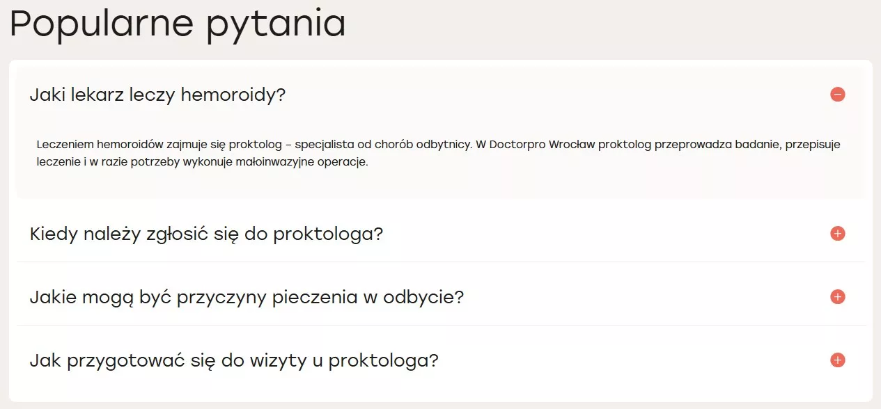 Блок FAQ на сторінках відділень і послуг