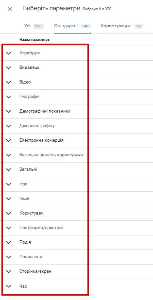 Специальные параметры и подкатегории