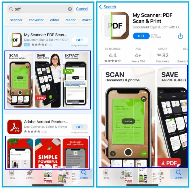 Пример скриншотов в App Store