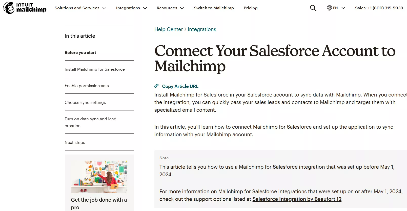 Инструкция о подключении аккаунта Salesforce к Mailchimp