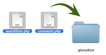 searchform.php в папку glossyblue