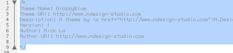 вставьте в style.css темы GlossyBlue