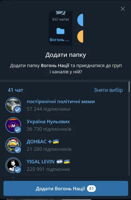Просування через Telegram-папки