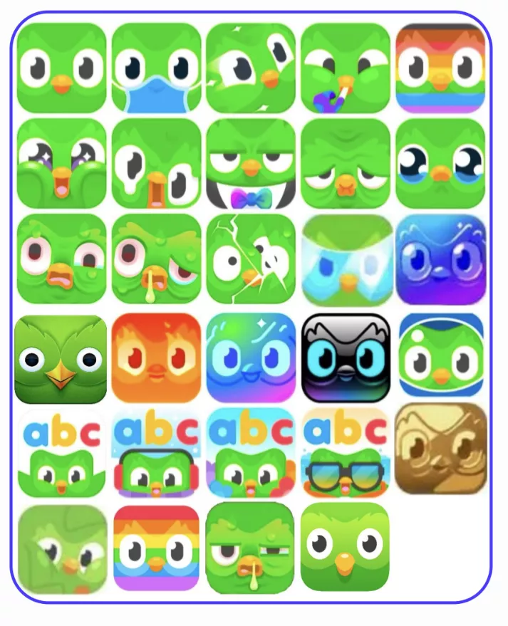 Підбірка іконок Duolingo