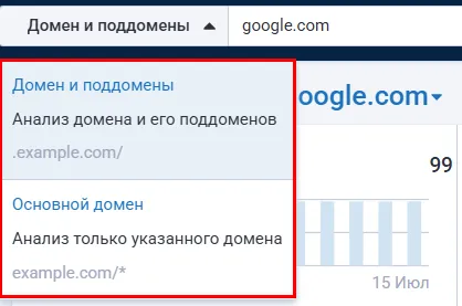 Проверить отдельный URL или путь с подпапками, как в Ahrefs, здесь нельзя &mdash; для конкретной страницы или раздела сайта придется идти в Ahrefs.