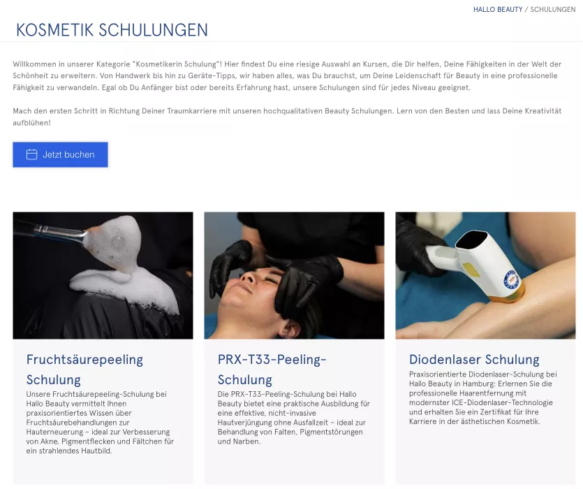 seo hallo beauty редизайн сторінки навчання