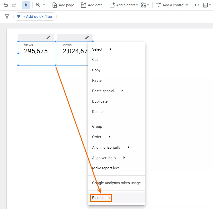 Натисніть праву кнопку миші й виберіть опцію «Blend data»