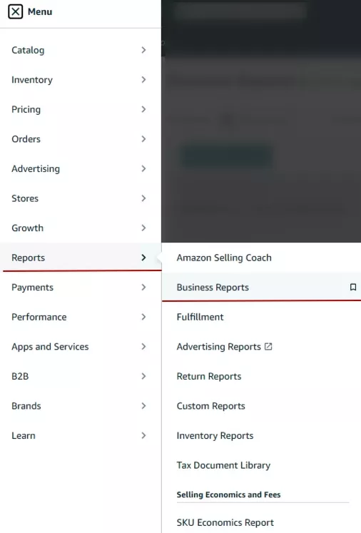 Виберіть Business Reports