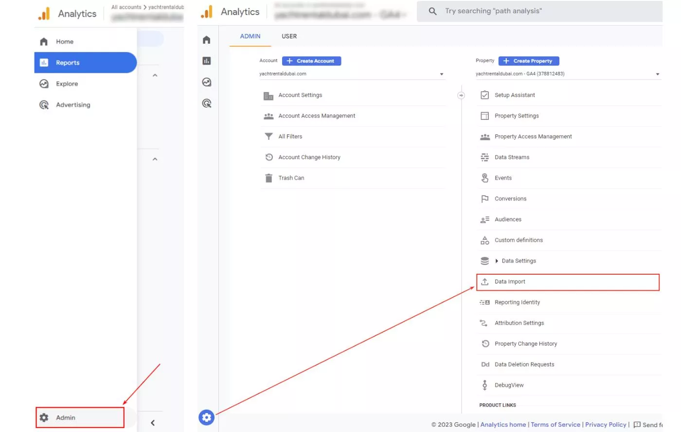 Зайдите в ваш ресурс GA4 и нажмите «Admin» ― «Data Import».