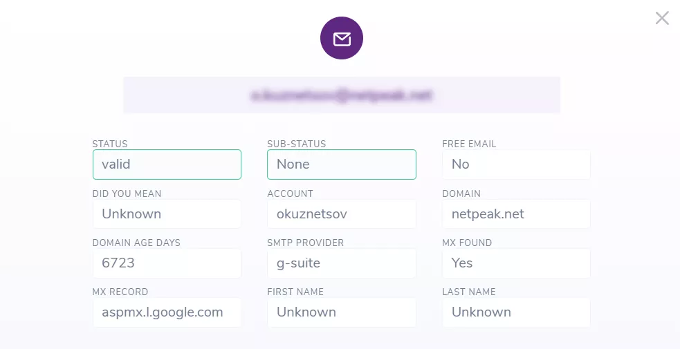 Звіт по перевіреному контакту виглядає так.&nbsp;&nbsp;